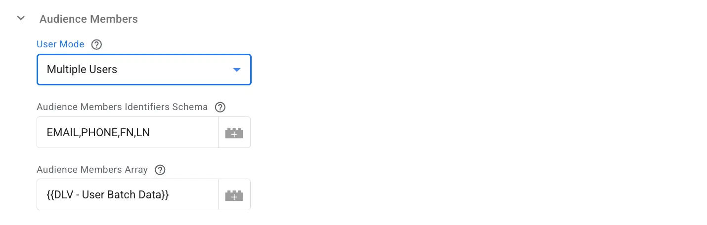 Multiple users configuration example