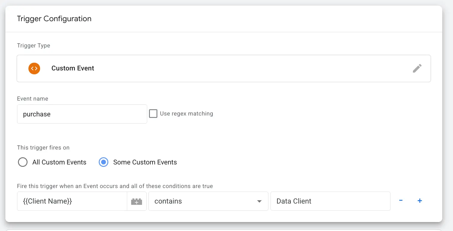 Trigger configuration example