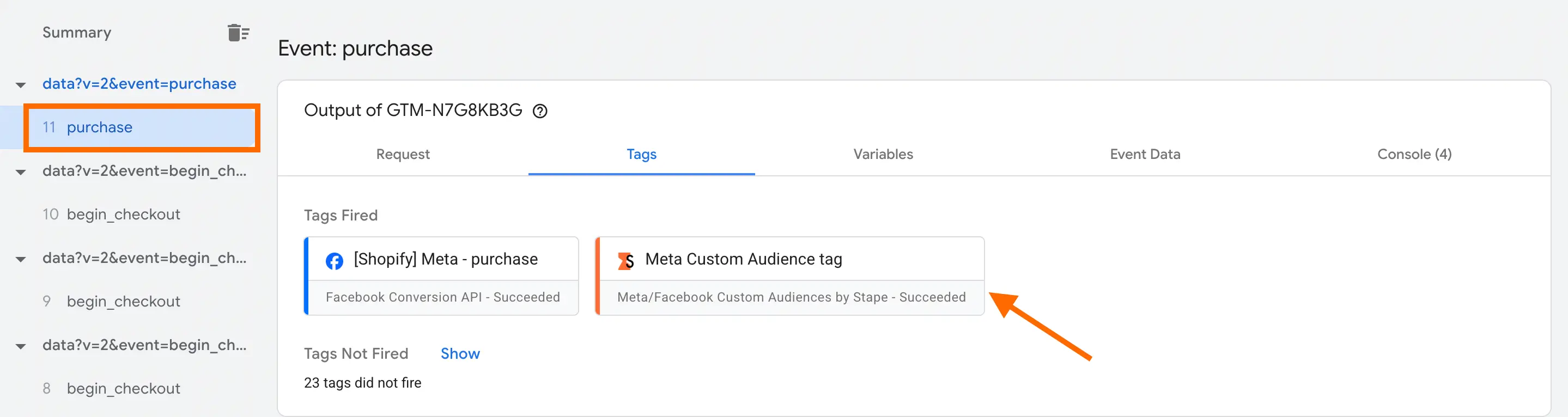 Find the event in GTM