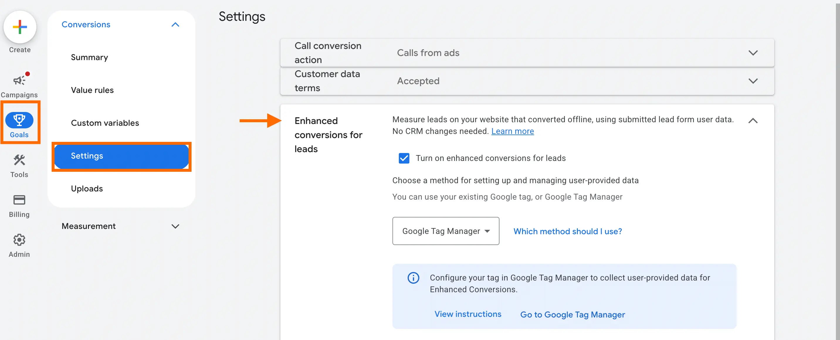 Enhanced conversions for leads