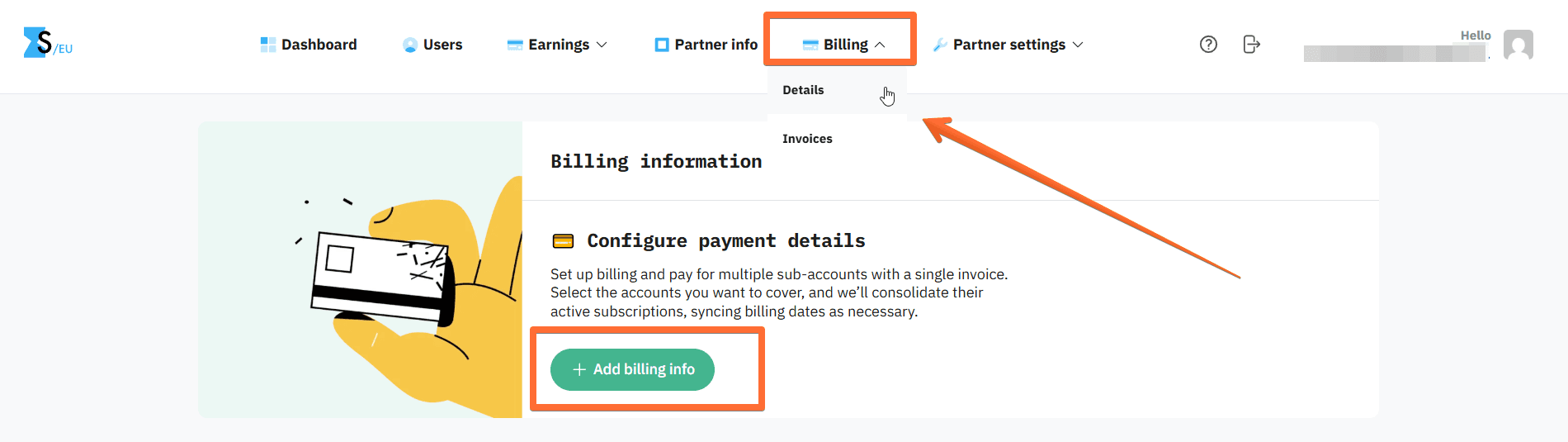 Activating billing for Partner accounts