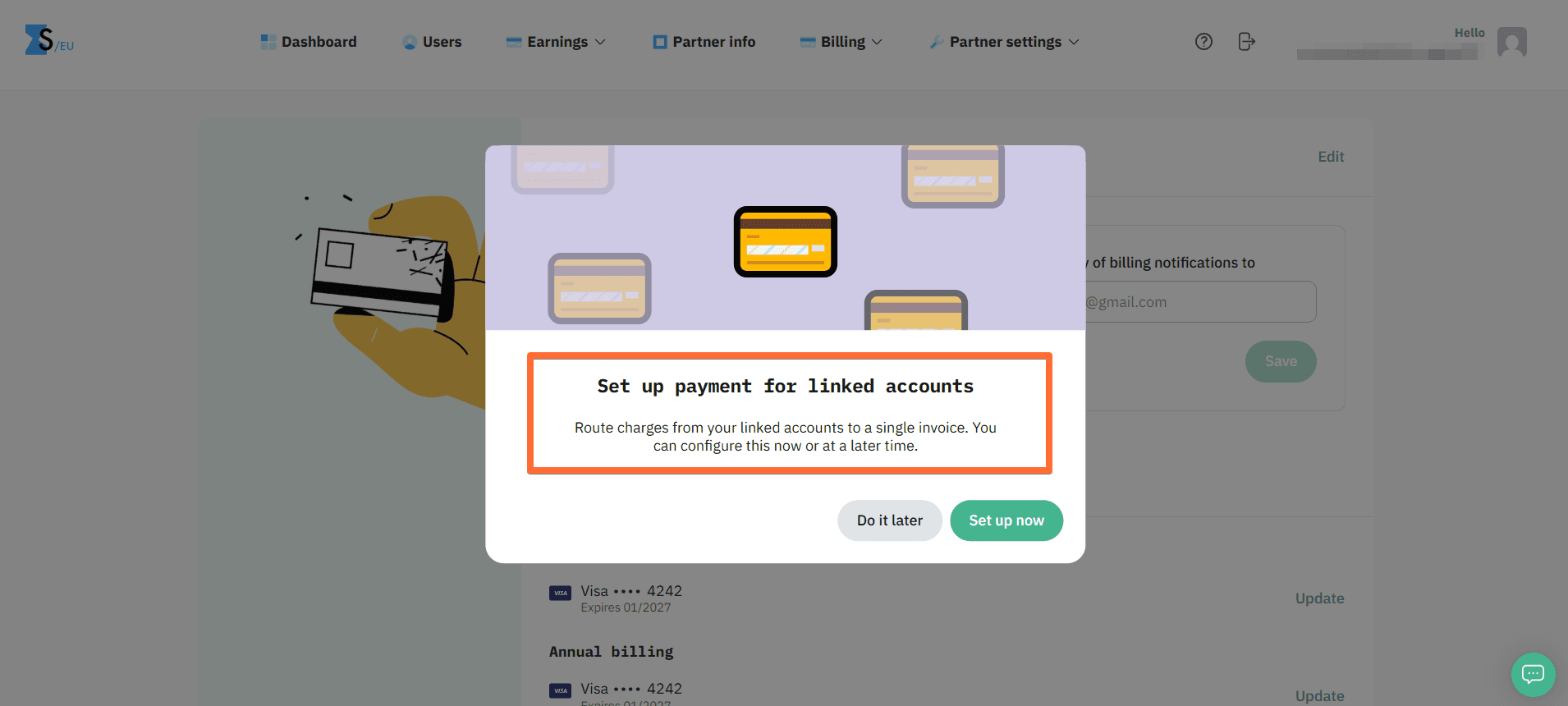 Set up consolidated invoicing for Partners