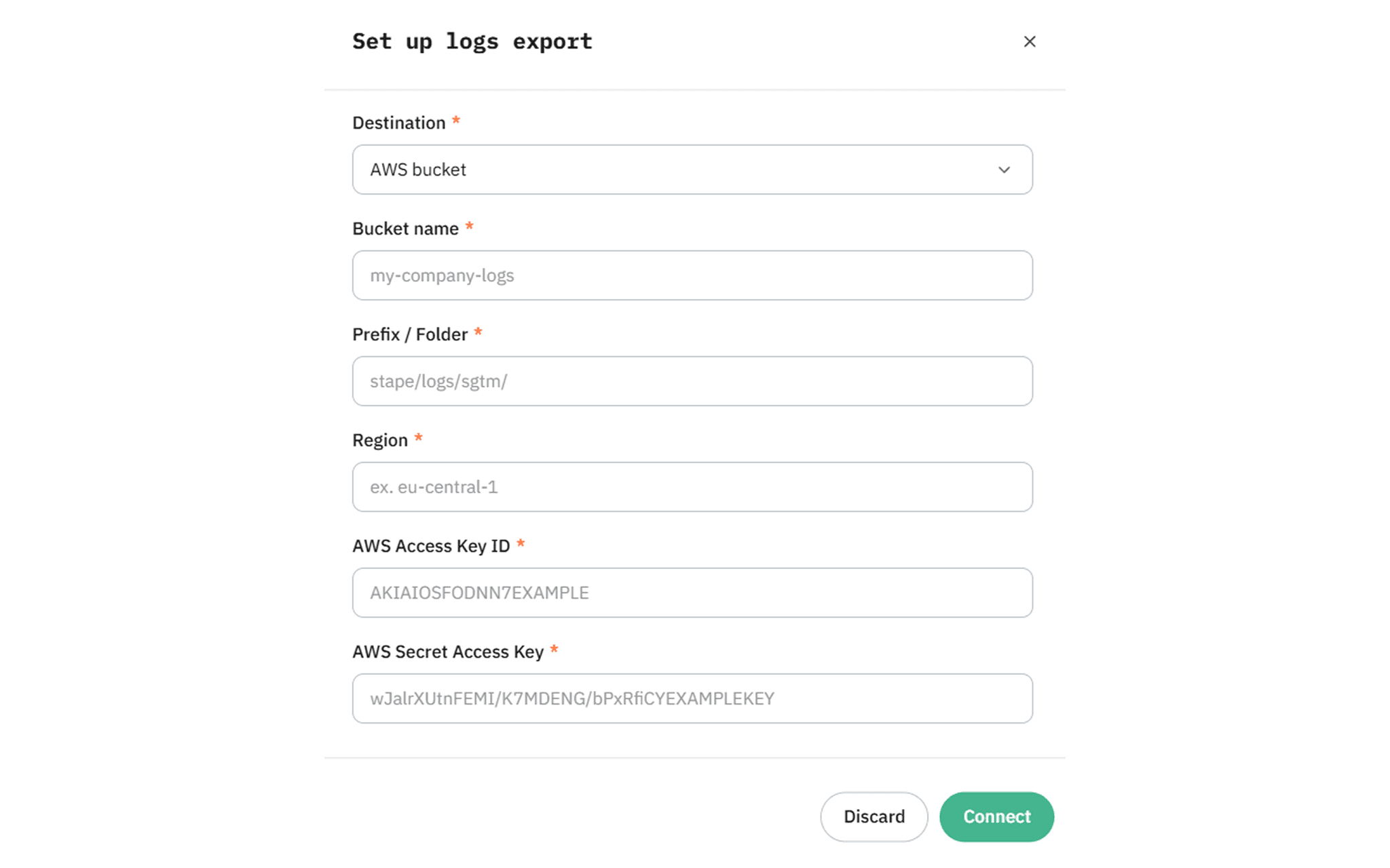 Connect Stape Logs to your cloud storage