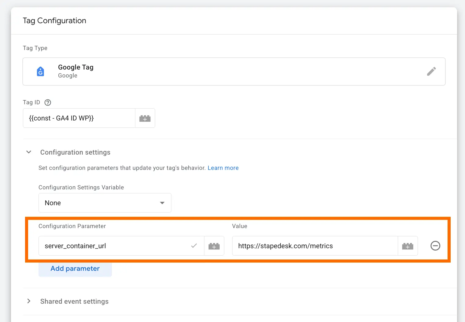 De servercontainer-URL toevoegen in de web- en server-GTM