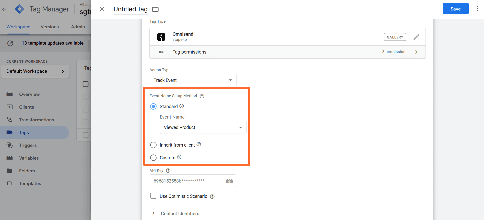 Event Name Setup Method