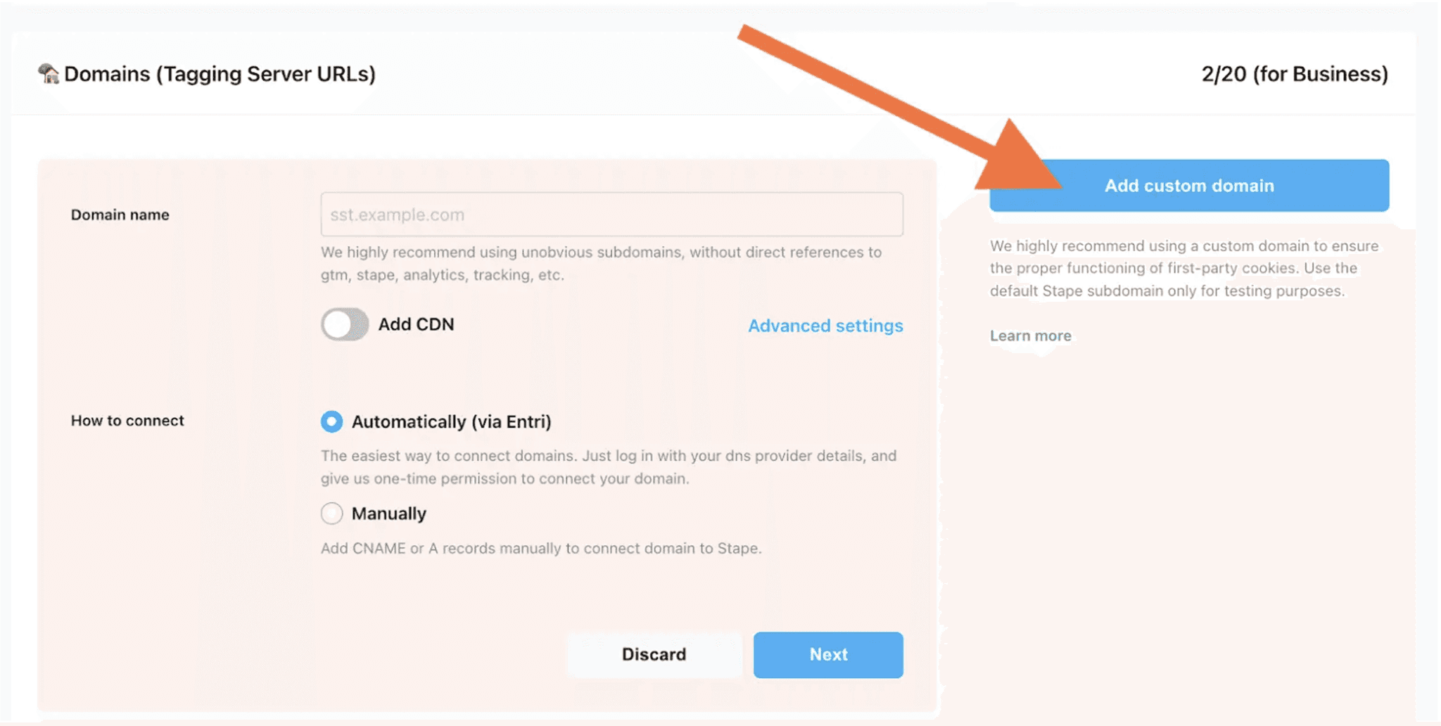 Using a subdomain