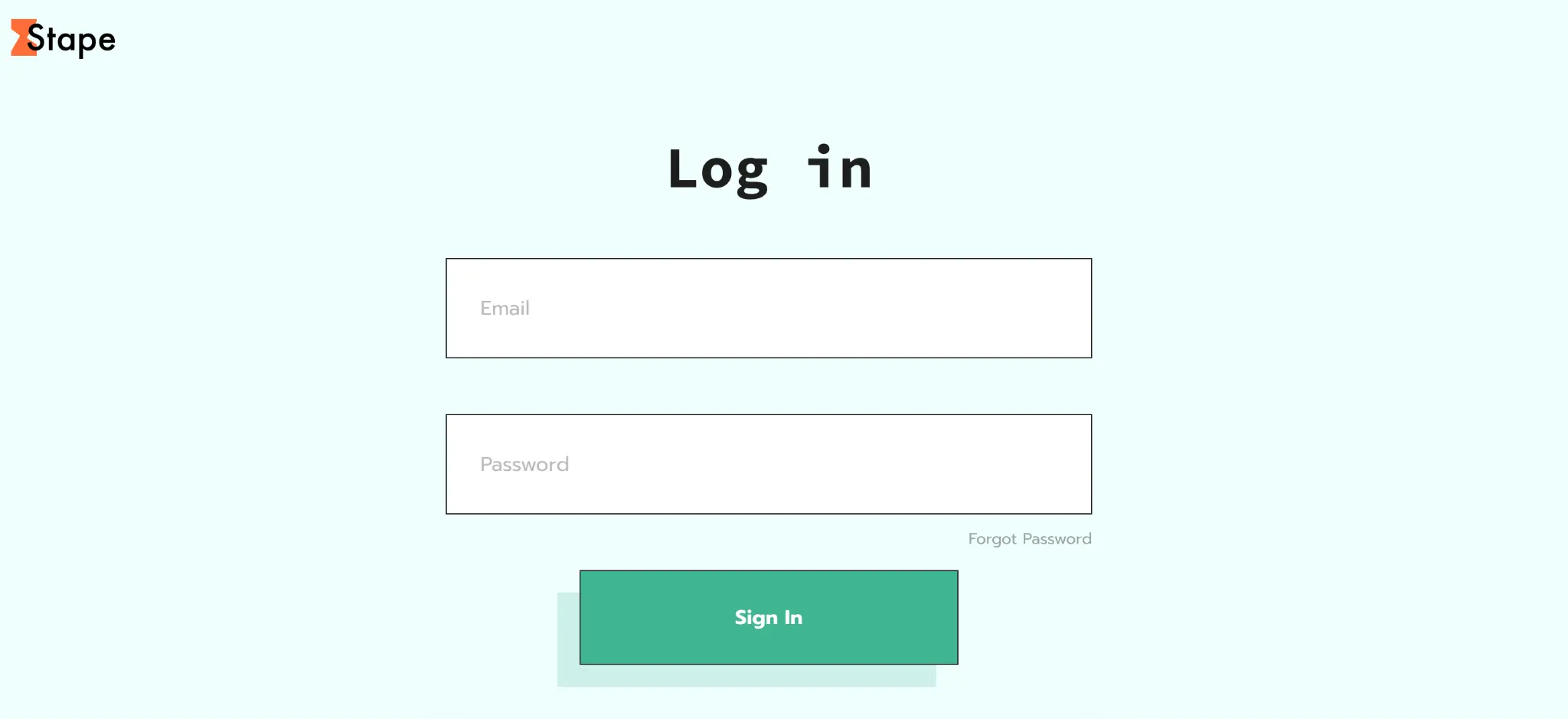 Stape login page