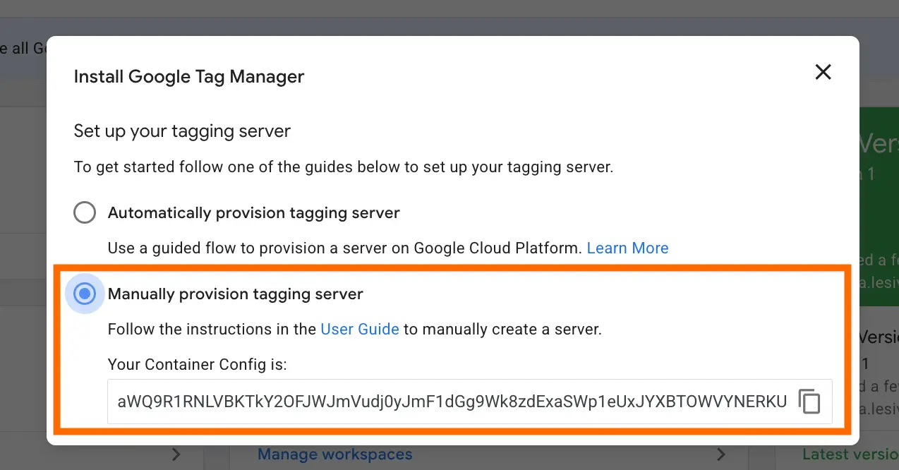 Manually provision tagging server