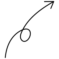icona freccia verso l'alto disegnata a mano