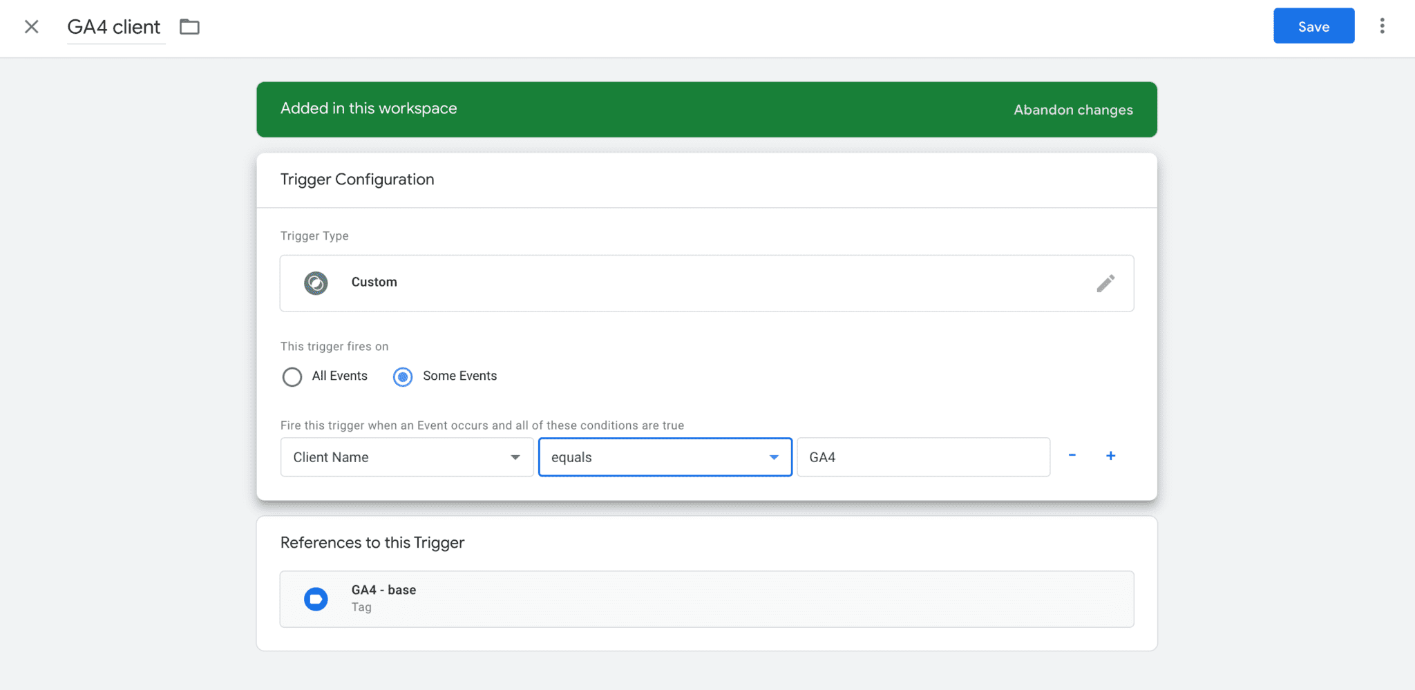 set up ga4 client in the server container 