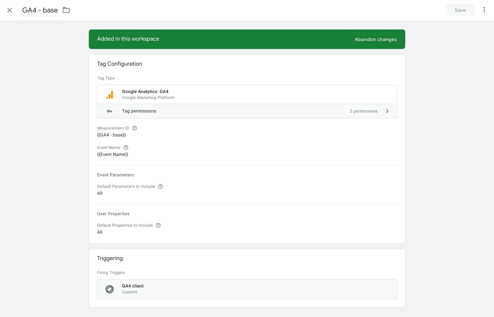 set up ga4 tag in the server container 