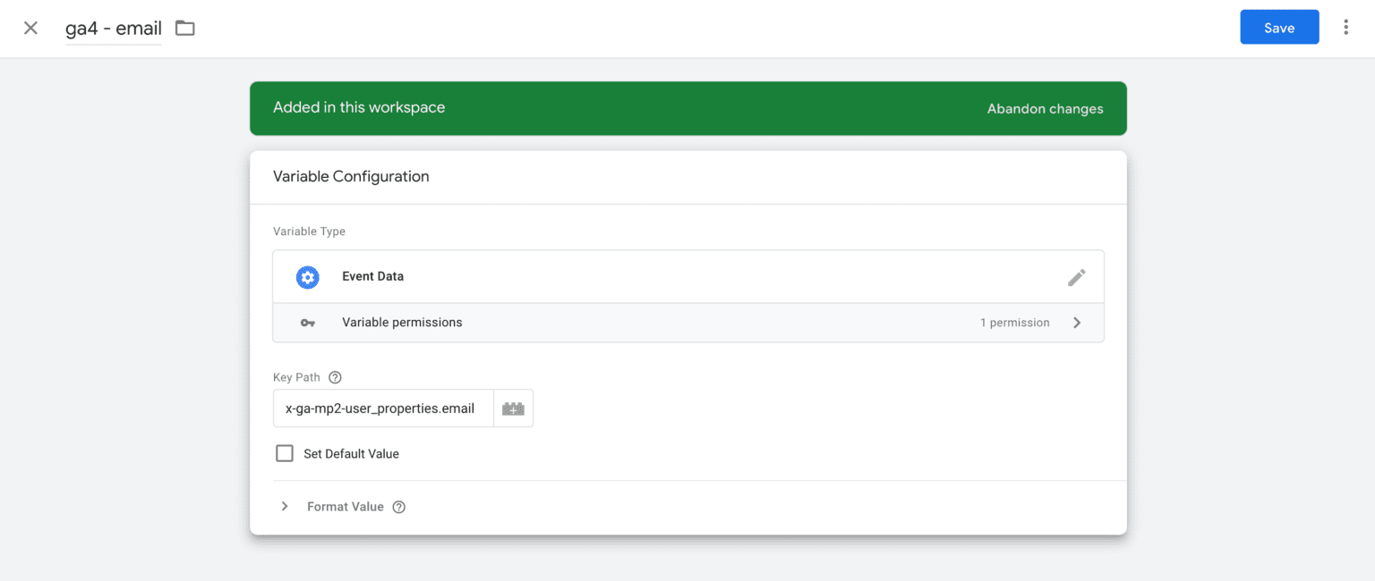 variables inside the Server container 
