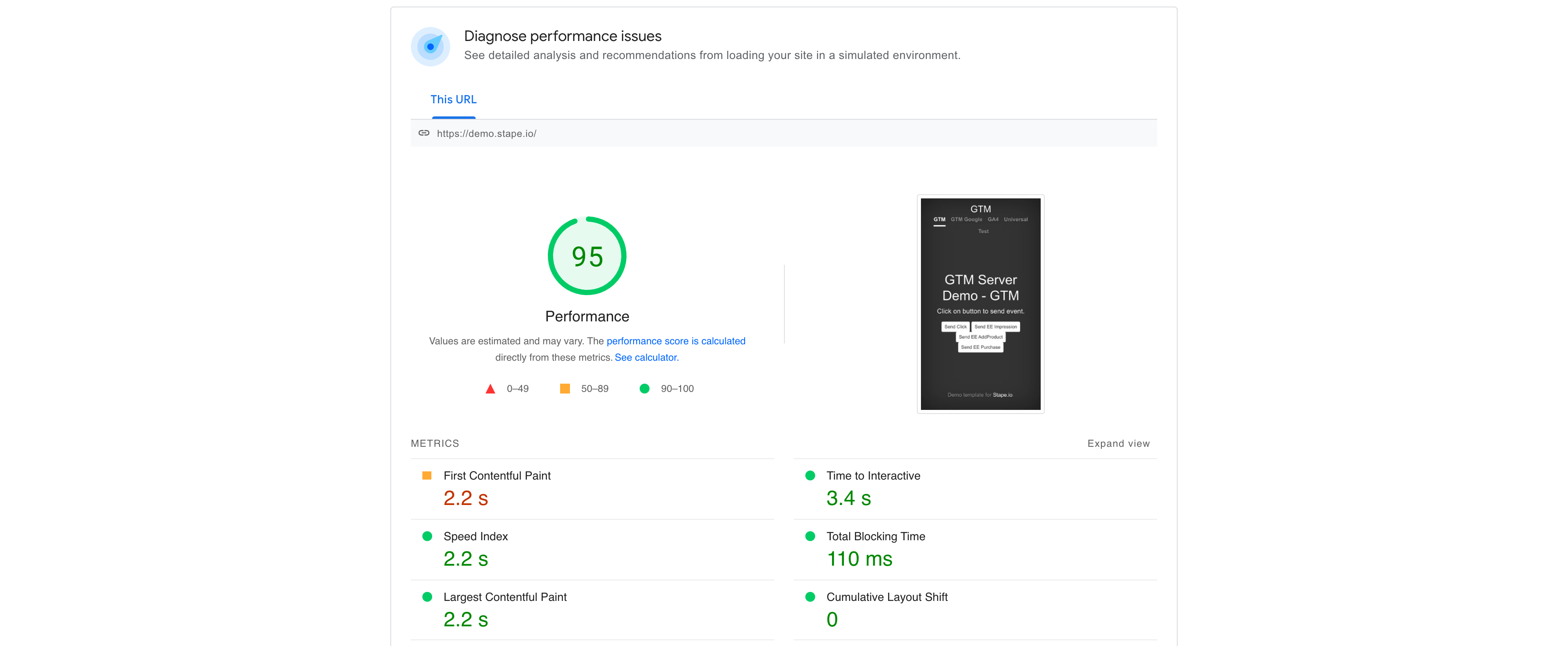 google tag manager website pagespeed 