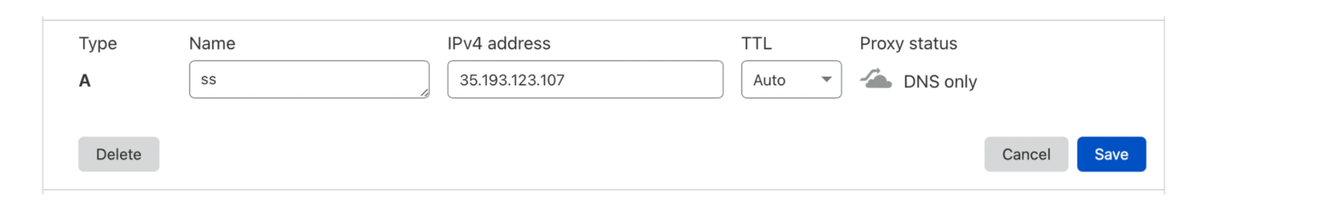 add DNS setting custom domain stape 