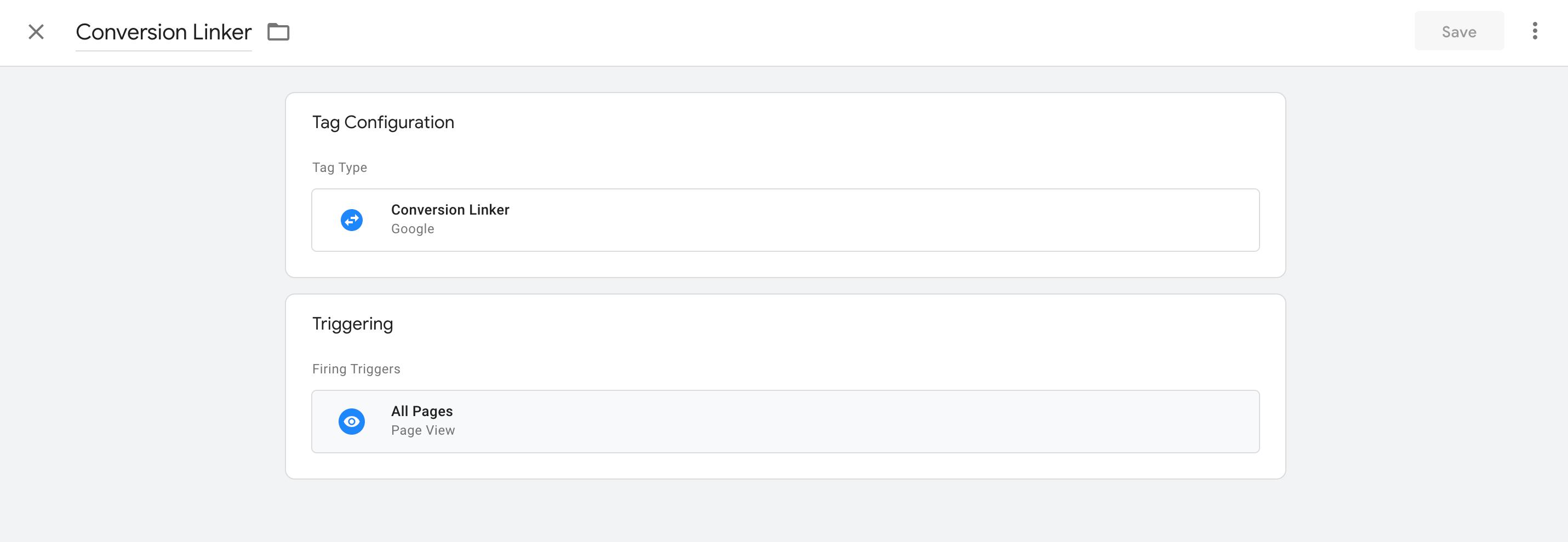 тег Conversion Linker