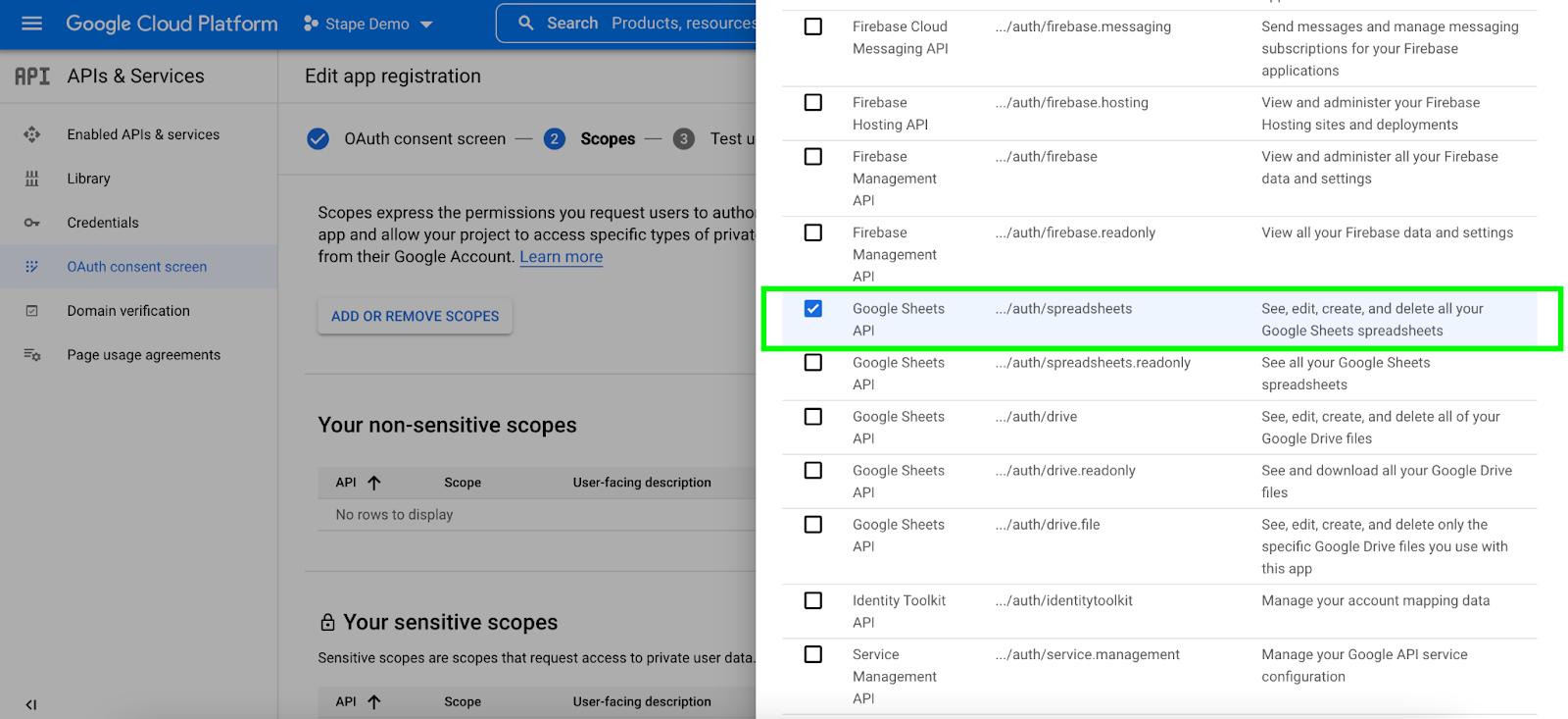 Google Sheets API