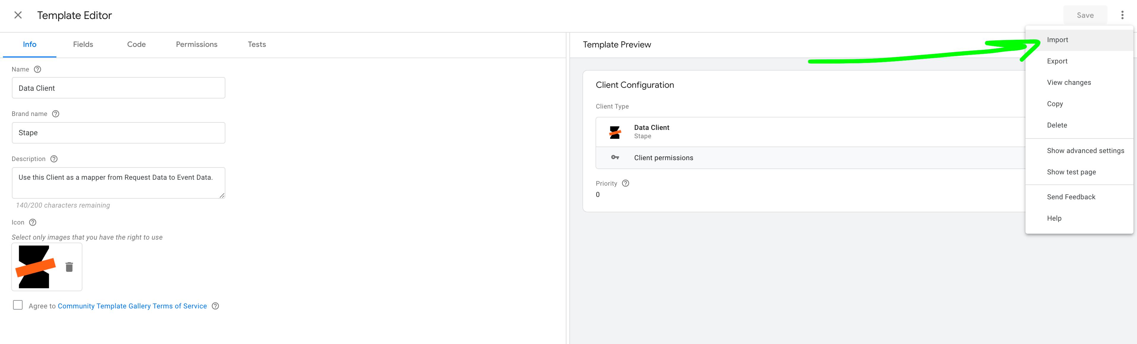 data client