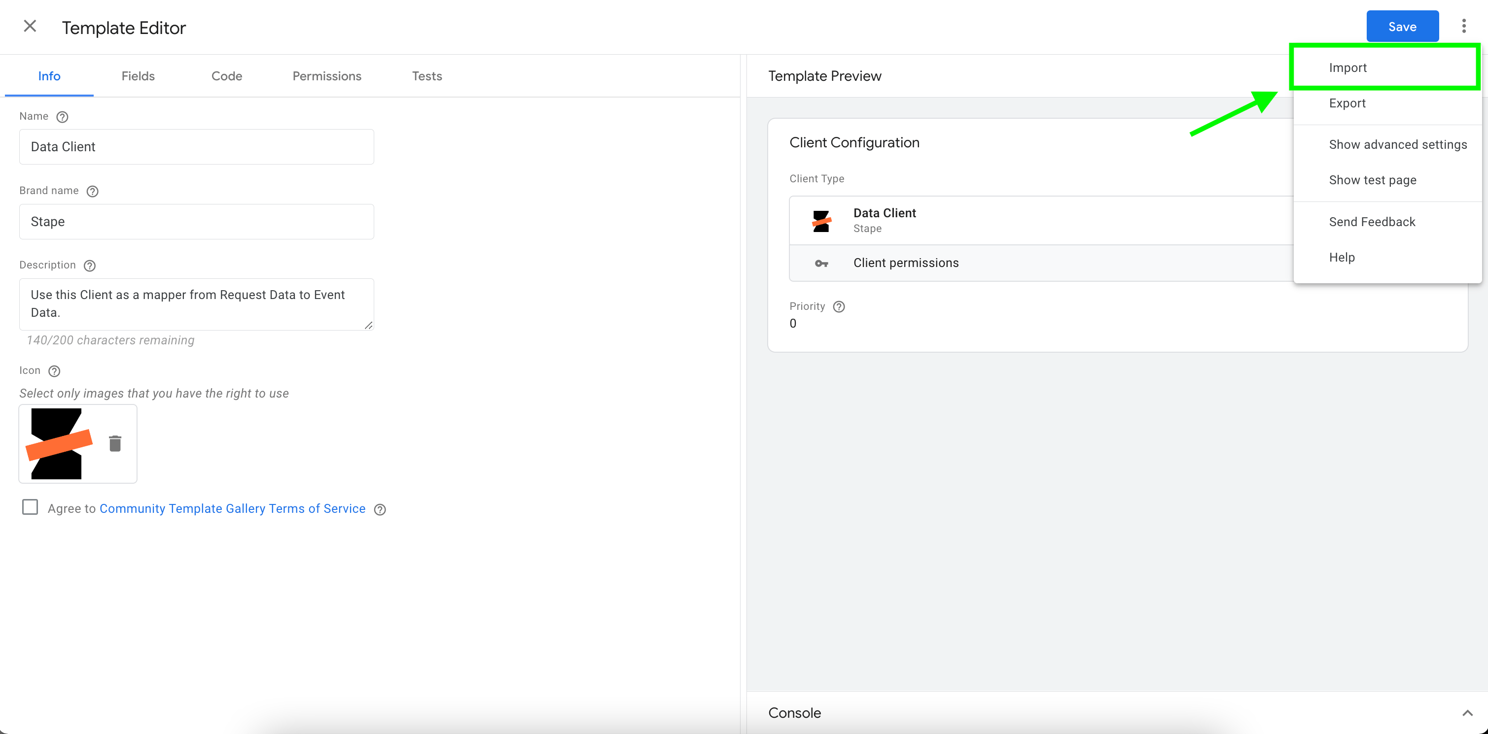 data client server GTM