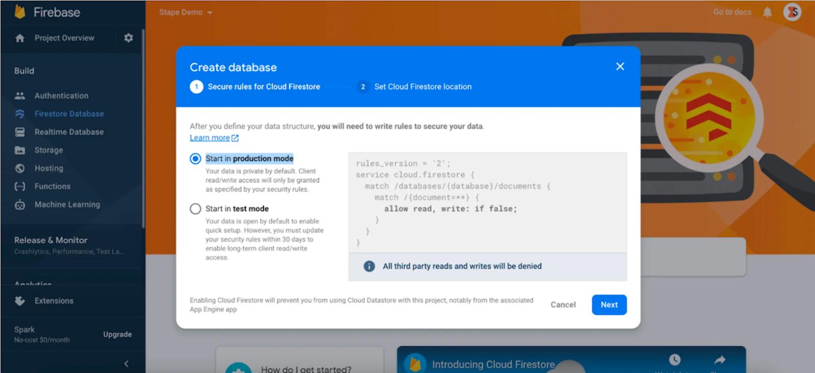 firebase account
