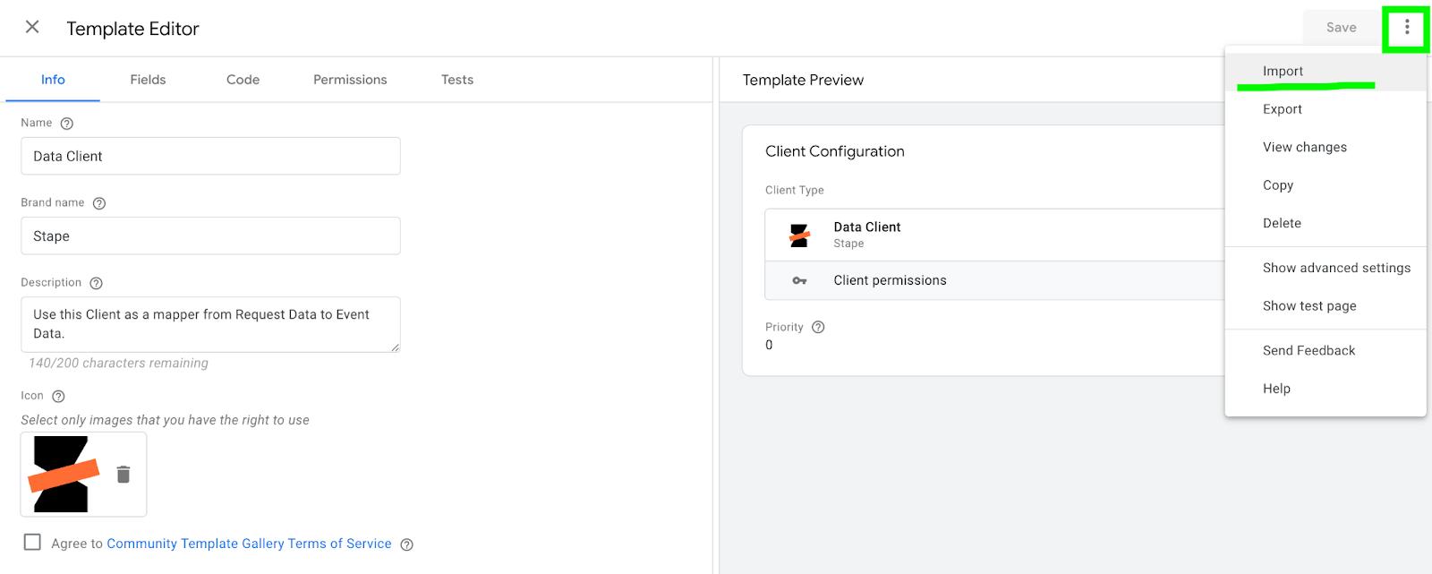 data client tag in google tag manager