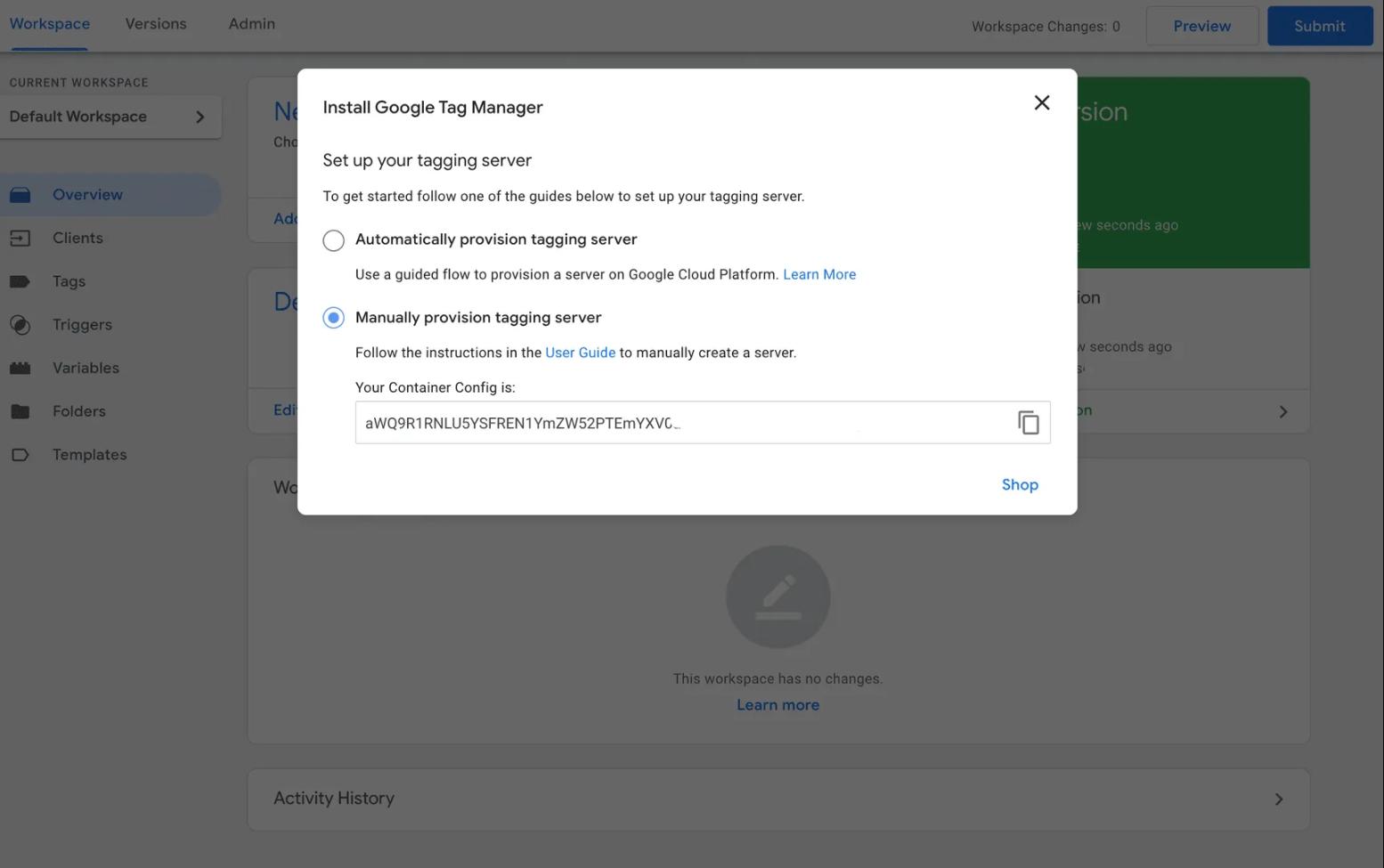 Manually provision tagging server