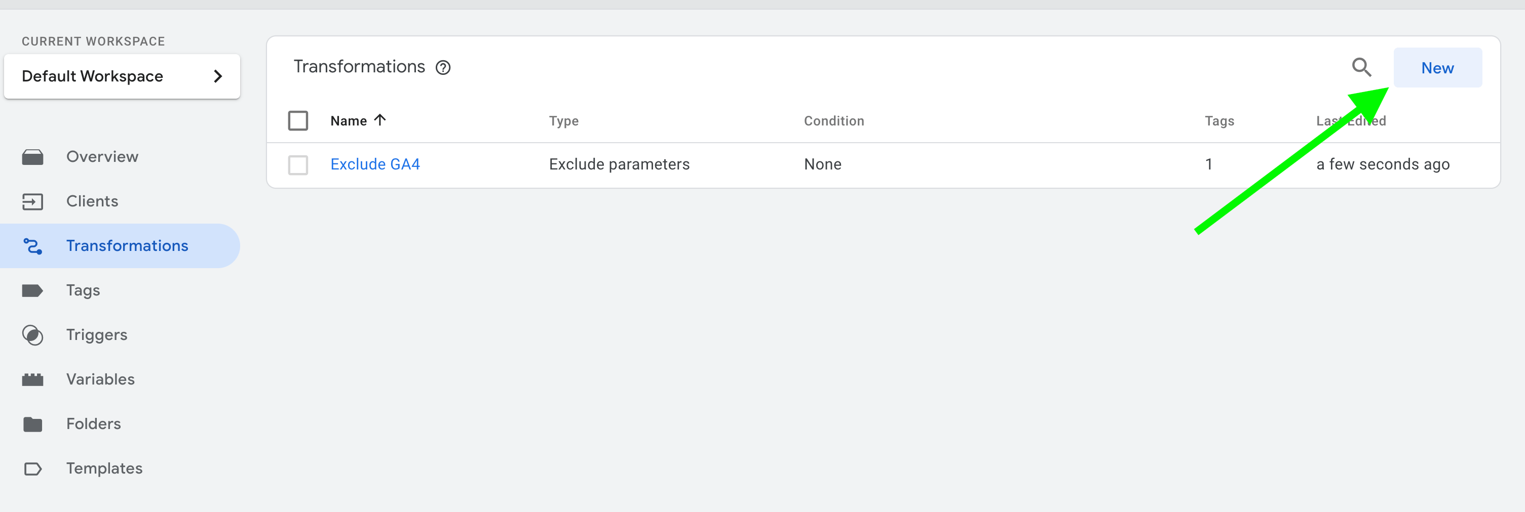 transformation tabs