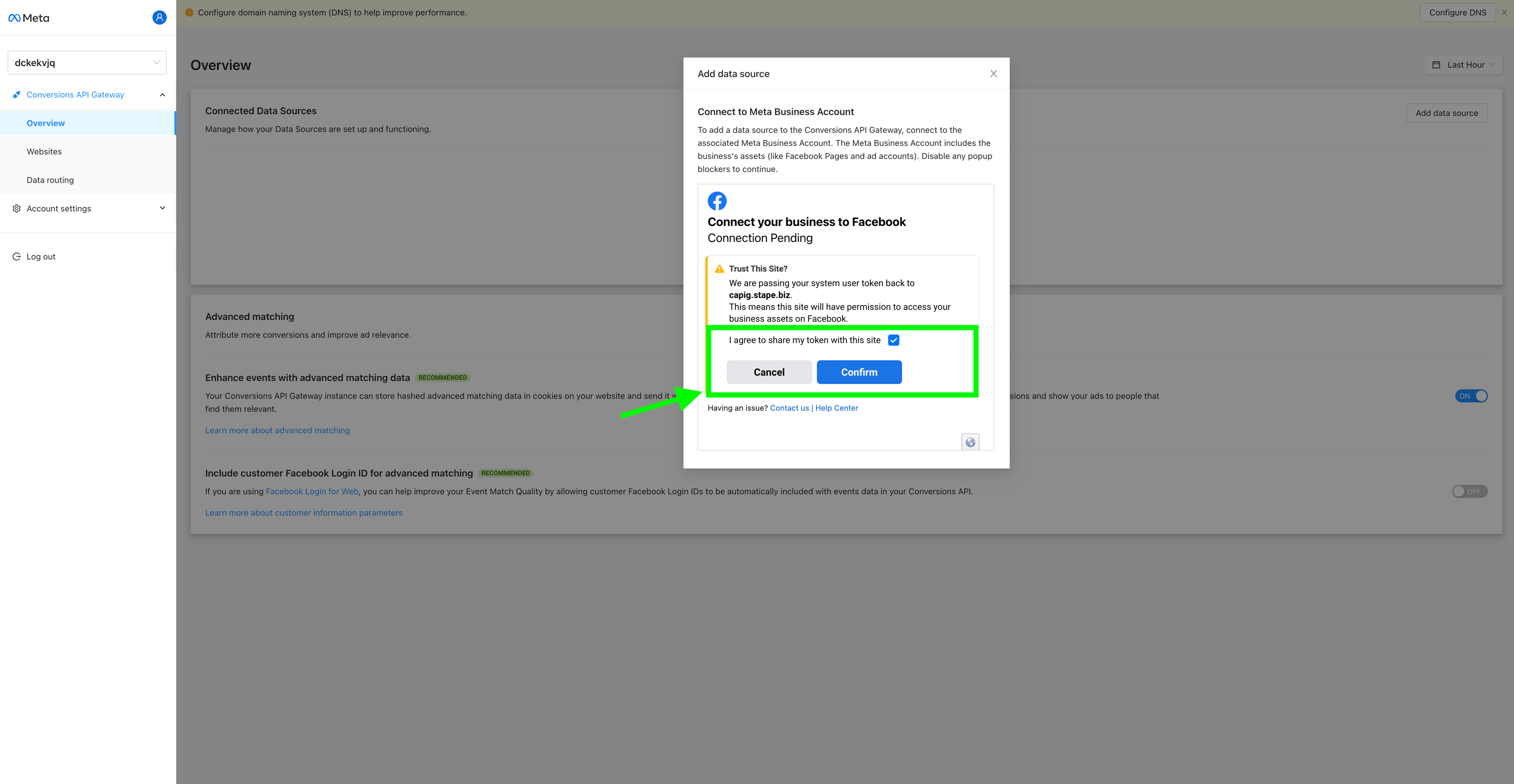 Pixel aansluiten op CAPIG-hub