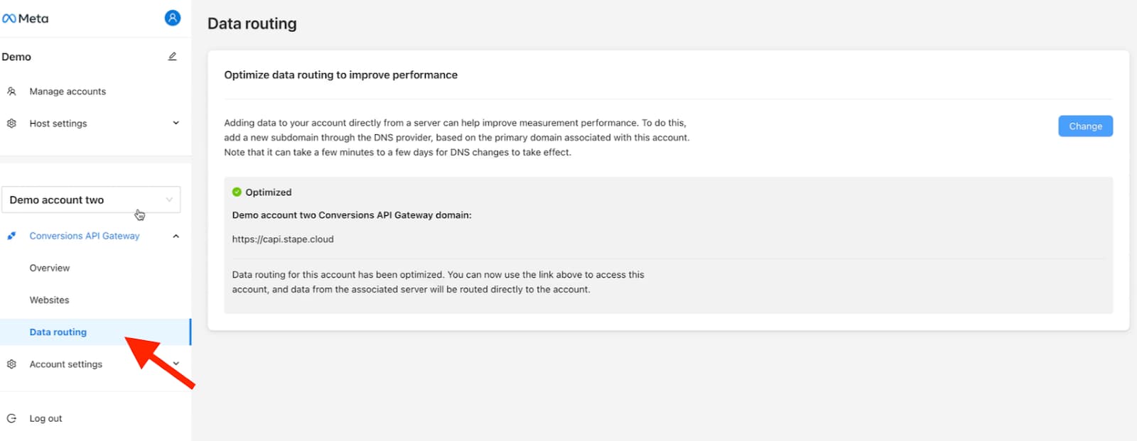 data routing in meta conversions api gateway