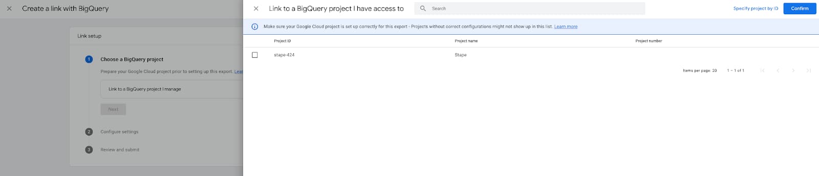 BigQuery project
