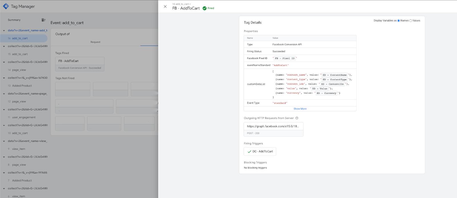 Facebook: verifying the setup is complete and correct