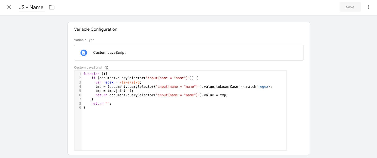 Custom JavaScript