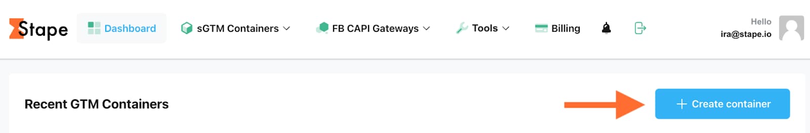 Log in or sign up to access Stape
