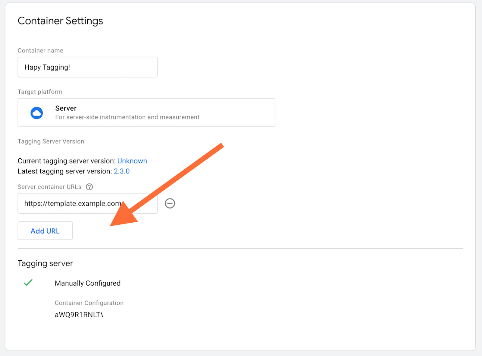 Add a preview URL in your server container
