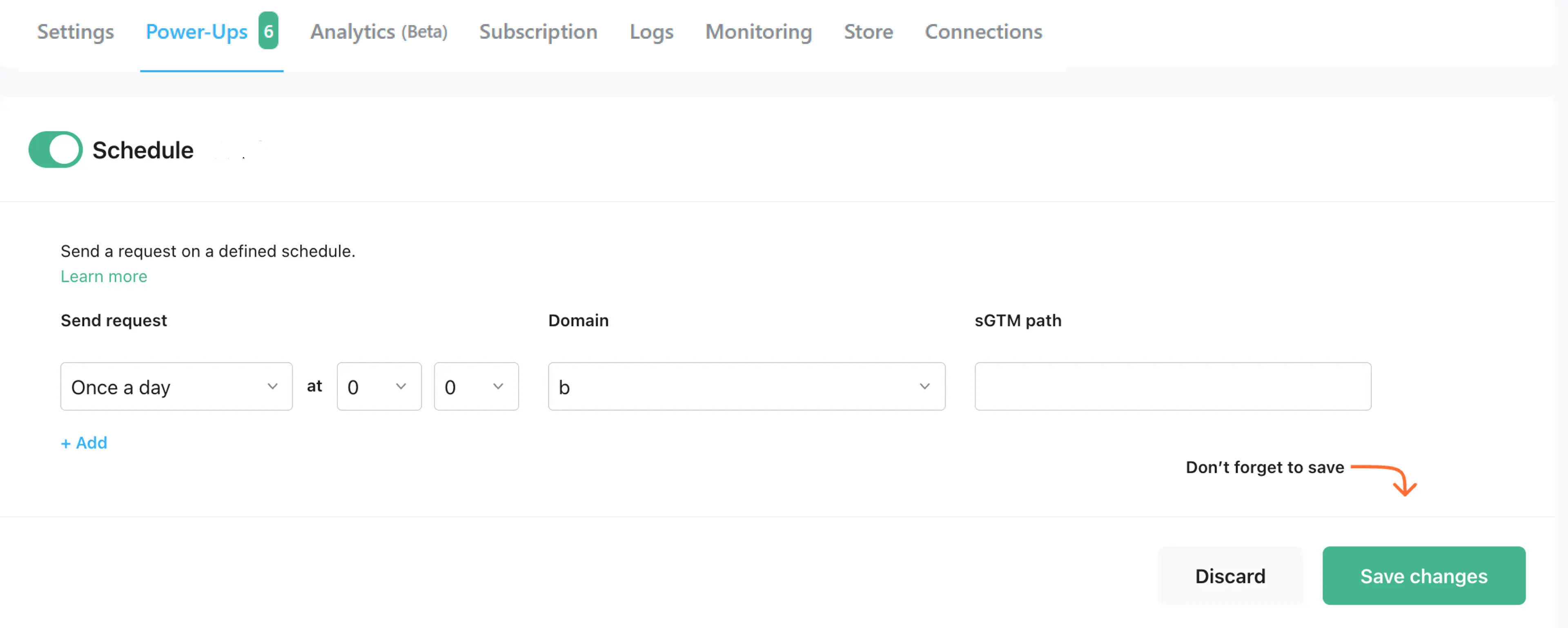 Send requests on a defined schedule with Stape