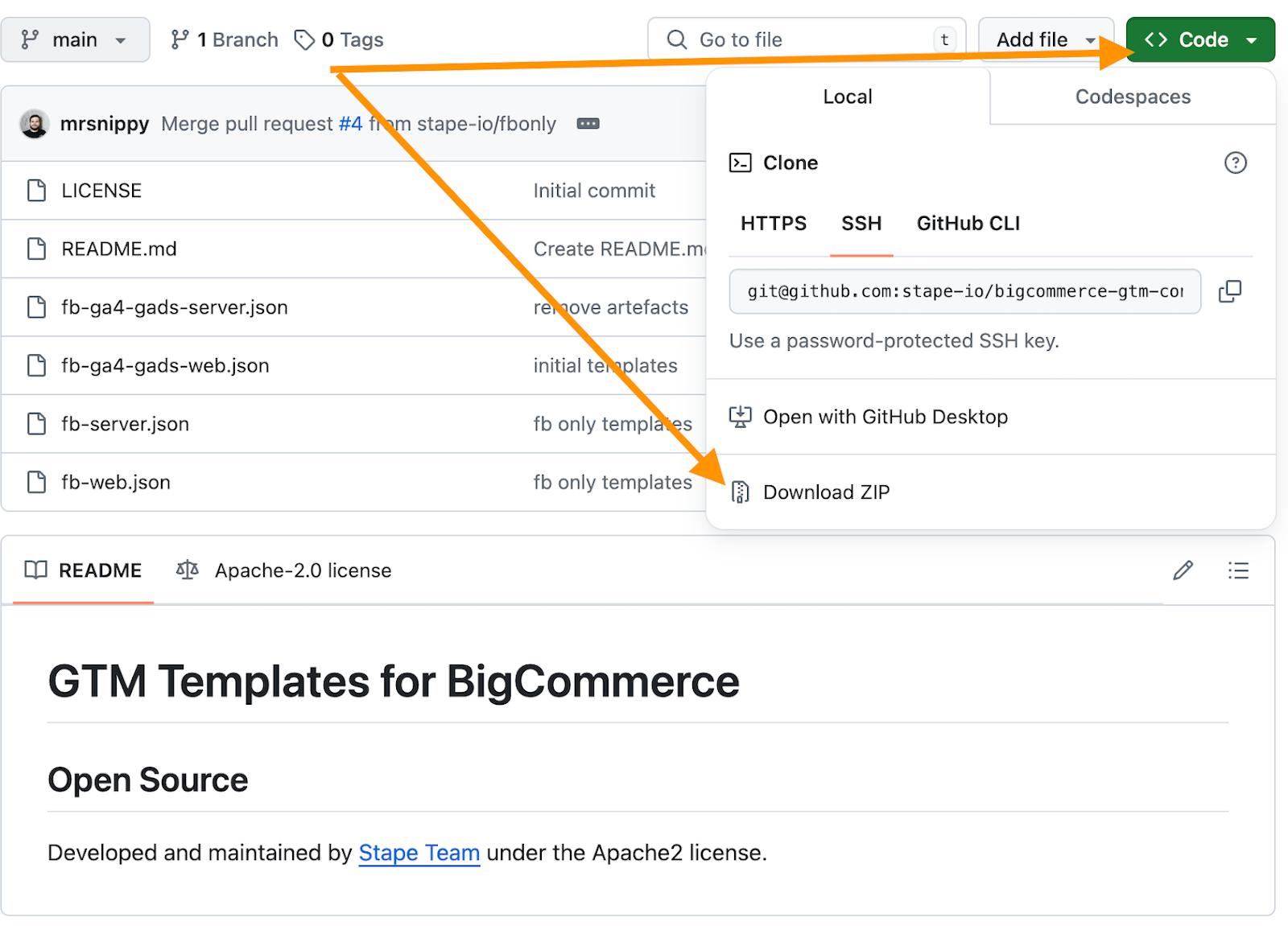 Download GTM templates for BigCommerce on our GitHub
