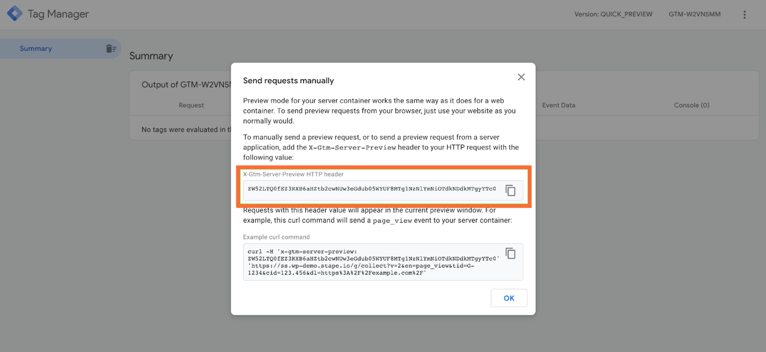 X-Gtm-Server-Preview HTTP header - Stape