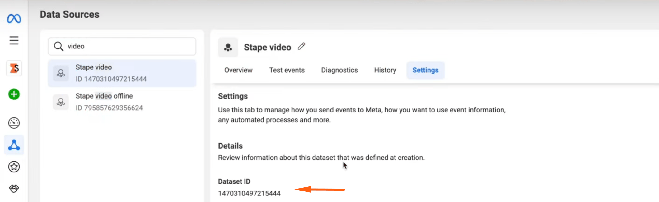 Dataset ID in Business Manager