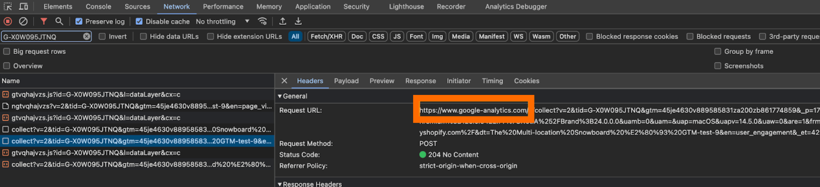 Preserver log in network dev tool 2 - Stape