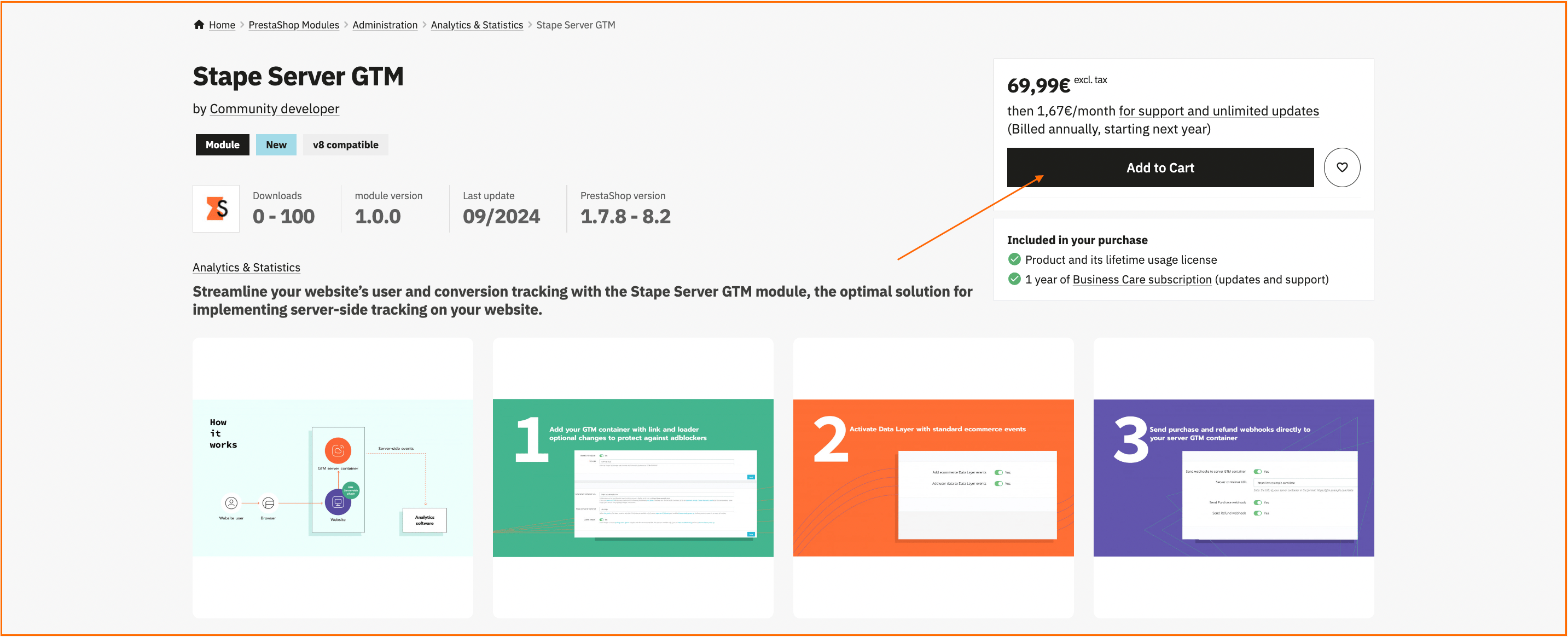 PrestaShop module on the marketplace