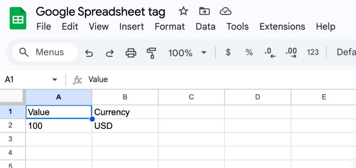 New row in Google Sheets