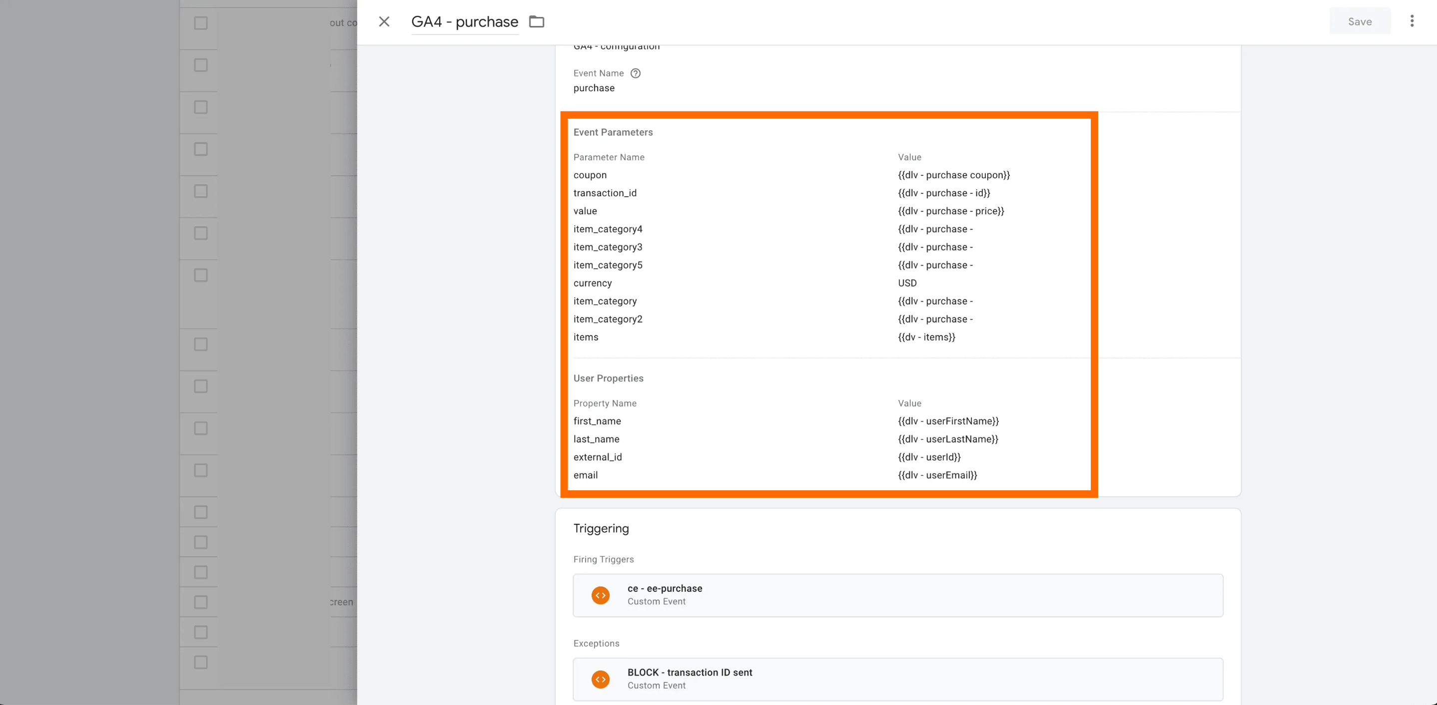 data layer variables