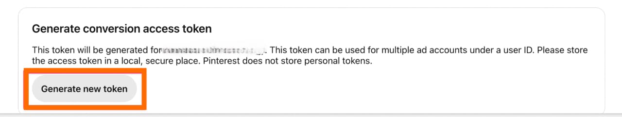 Generate access token