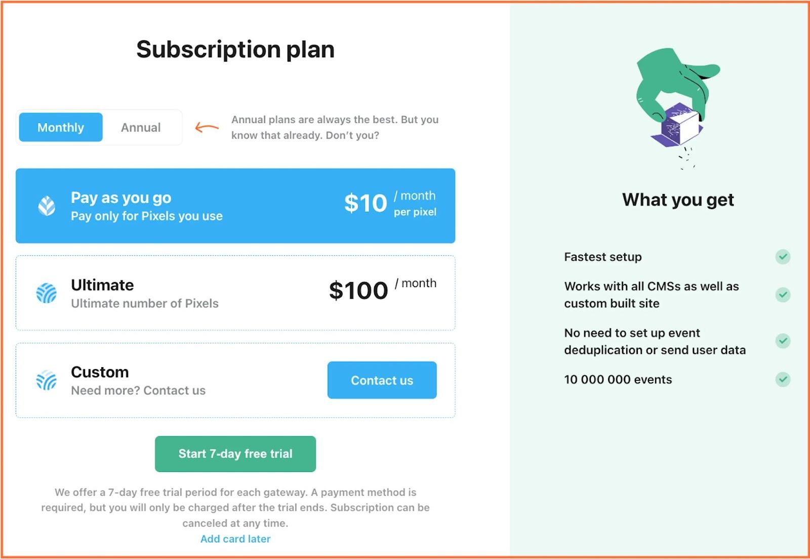 Pricing plans