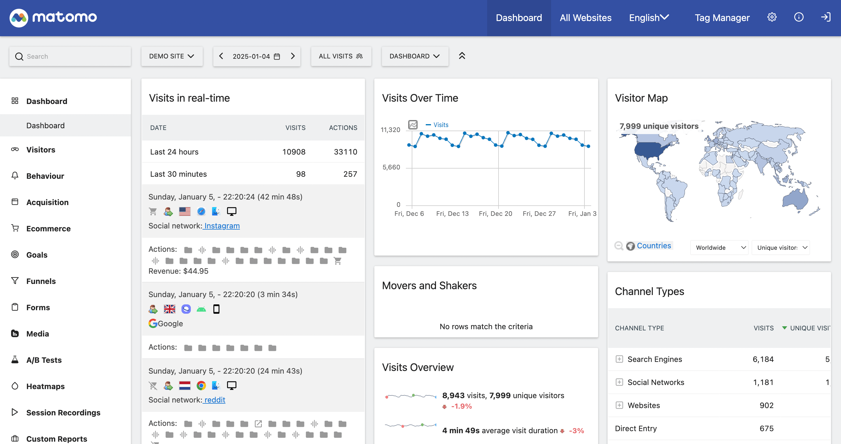Matomo interface