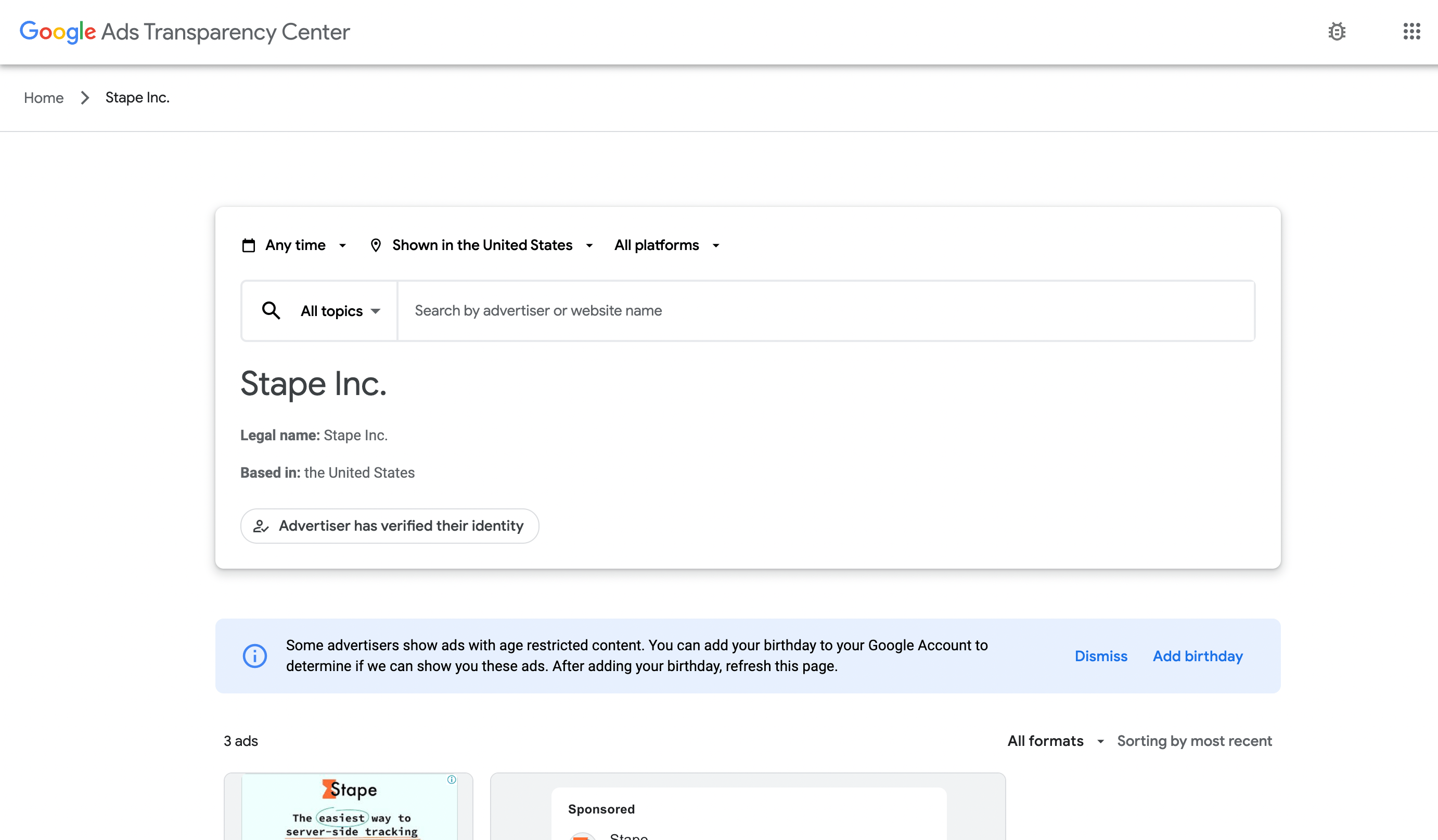 Google Ads Transparency Center