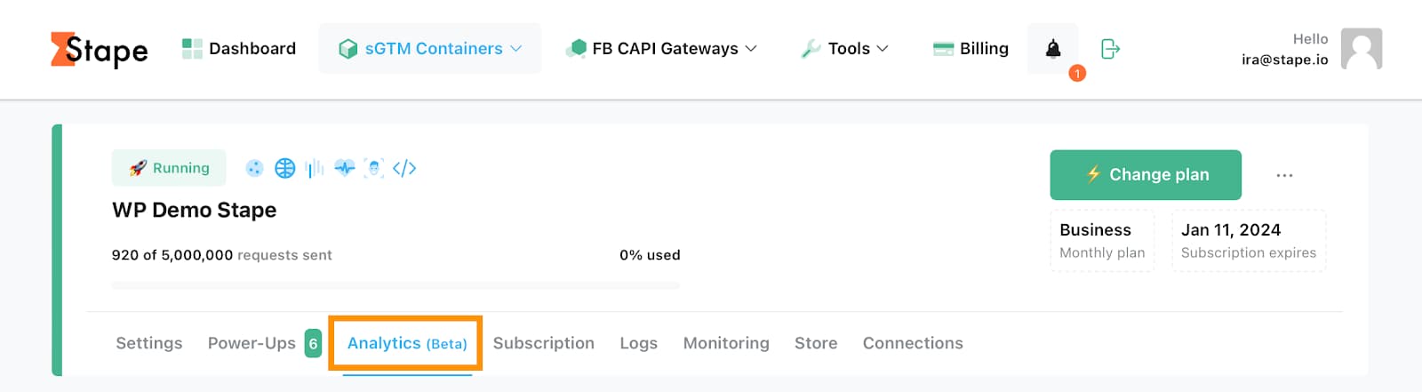 Analytics in sGTM container