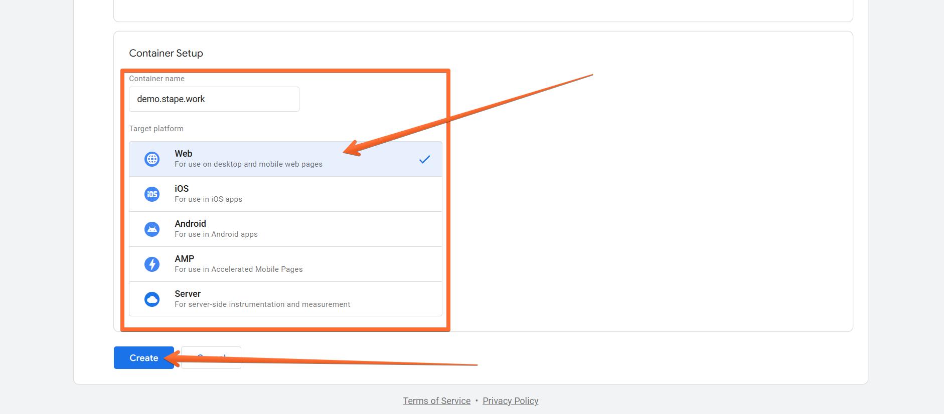 Configure your container setup