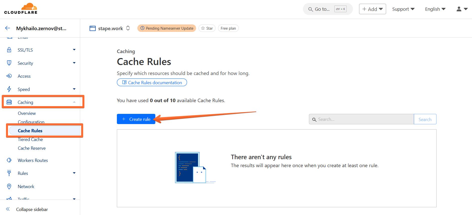 Create a cache rule
