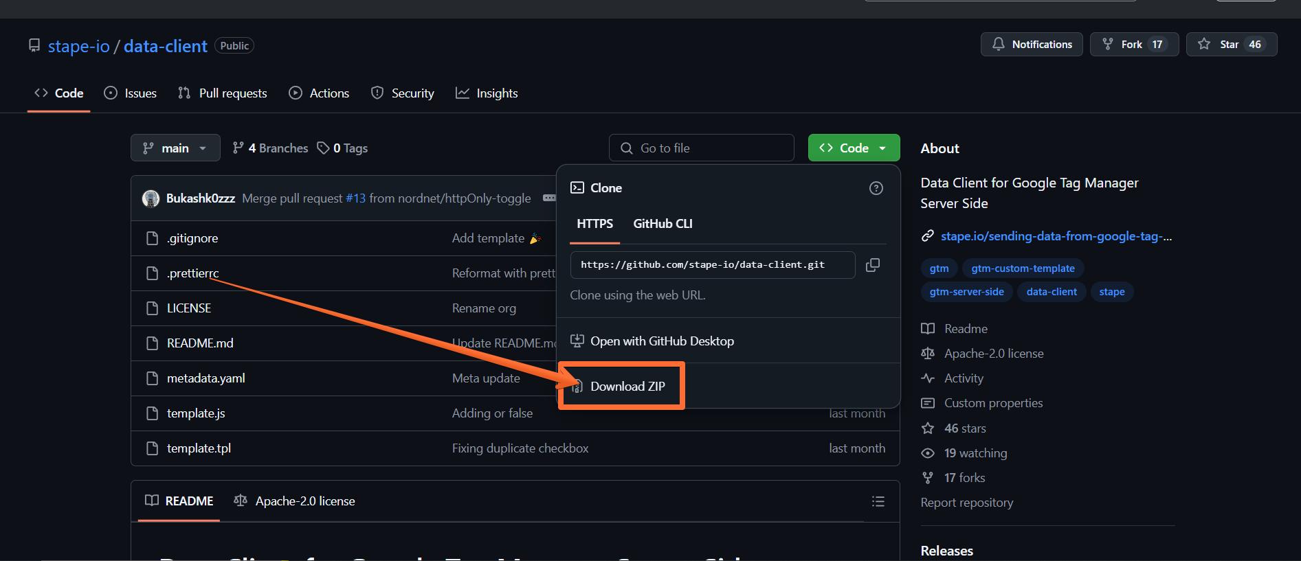 Téléchargez le client de données depuis GitHub