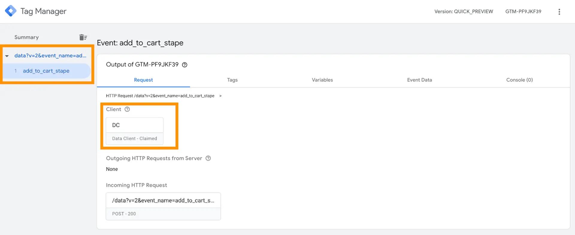 Ouvrez les écrans d’aperçu GTM Web et serveur, puis testez la configuration